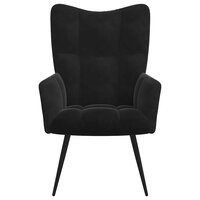 Relaxstoel fluweel zwart 3
