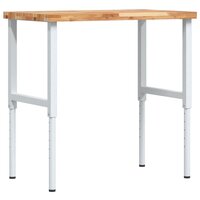 Werkbank rechthoekig 100x60x(73-99,5) cm massief acaciahout 7