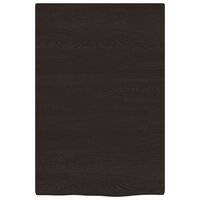 Wastafelblad 40x60x2 cm behandeld massief hout donkerbruin 3