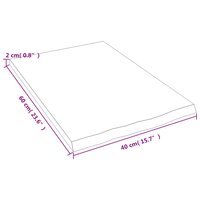 Wastafelblad 40x60x2 cm behandeld massief hout donkerbruin 6