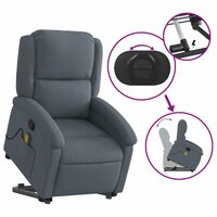 Sta-op-massagestoel verstelbaar fluweel donkergrijs 6