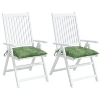 Stoelkussens 2 st bladpatroon 40x40x7 cm stof 4