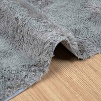 Hoogpolig vloerkleed NAVARRA 120x120 cm polyester lichtgrijs 5