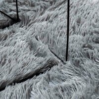Hoogpolig vloerkleed NAVARRA 120x120 cm polyester lichtgrijs 7