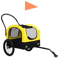 Fietstrailer en hondenwagen 2-in-1 geel en zwart 3