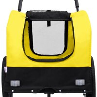 Fietstrailer en hondenwagen 2-in-1 geel en zwart 6