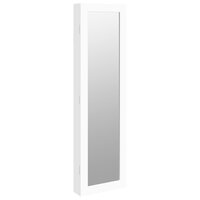 Sieradenkast met spiegel wandgemonteerd 30x8,5x106 cm wit 2