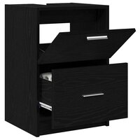 Badkamerkast met lade Zwart Eiken 40 x 37 x 59 cm Bewerkt hout 3