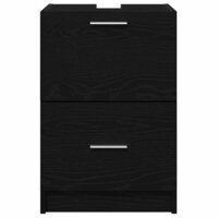 Badkamerkast met lade Zwart Eiken 40 x 37 x 59 cm Bewerkt hout 6