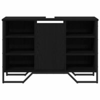 Badkamerkast Zwart Eiken 91 x 35 x 60 cm Bewerkt hout 5