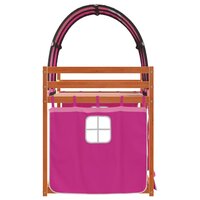 Stapelbed met gordijnen 90x200 cm grenenhout roze 6