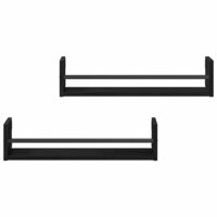 Wandplank 2 pcs Zwart eiken 60 x 16 x 14 cm Bewerkt hout 6
