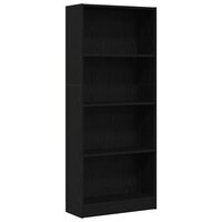 Boekenkast Zwart Eiken 60 x 24 x 143 cm Bewerkt hout 2