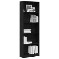 Boekenkast Zwart Eiken 60 x 24 x 176 cm Bewerkt hout 3