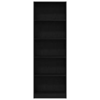 Boekenkast Zwart Eiken 60 x 24 x 176 cm Bewerkt hout 5