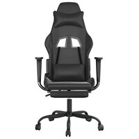 Massage gamestoel met voetensteun kunstleer zwart 4