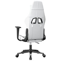 Massage gamestoel kunstleer wit en zwart 7