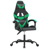 Gamestoel draaibaar kunstleer zwart en groen 2