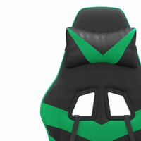 Gamestoel draaibaar kunstleer zwart en groen 9
