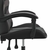 Gamestoel draaibaar kunstleer zwart en grijs 7
