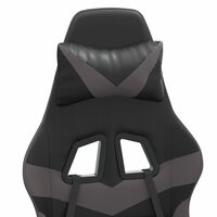 Gamestoel draaibaar kunstleer zwart en grijs 8