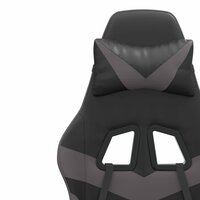 Gamestoel draaibaar kunstleer zwart en grijs 9