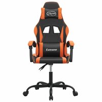 Gamestoel draaibaar kunstleer zwart en oranje 3