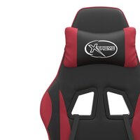 Gamestoel draaibaar kunstleer zwart en wijnrood 9