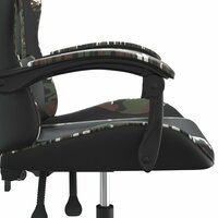 Gamestoel draaibaar kunstleer zwart en camouflage 7