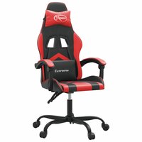 Gamestoel draaibaar kunstleer zwart en rood 2