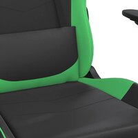 Massage gamestoel met voetensteun kunstleer zwart en groen 9