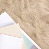 Nep Schapenvacht Tapijt Tafalla Beige &Oslash; 120 cm Polyester 3