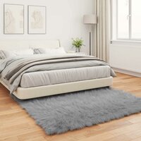 Nep Schapenvacht Tapijt Tafalla Grijs 120 x 120 cm Polyester 4