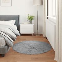Nep Schapenvacht Tapijt Tafalla Grijs &Oslash; 80 cm Polyester 4