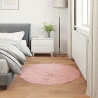 Nep Schapenvacht Tapijt Tafalla Roze &Oslash; 80 cm Polyester 4