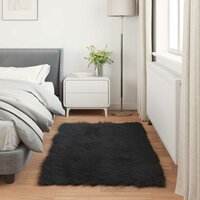 Nep Schapenvacht Tapijt Tafalla Zwart 80 x 150 cm Polyester 4