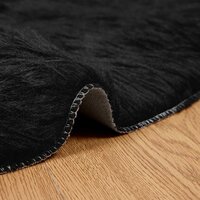 Nep Schapenvacht Tapijt Tafalla Zwart &Oslash; 80 cm Polyester 6