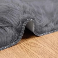 Nep Schapenvacht Tapijt Tafalla Antraciet 80 x 150 cm Polyester 8