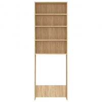 Wasmachinekast 64x24x190 cm wit en sonoma eikenkleurig 6