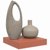 Wandplank Wandgemonteerd Rood 23 x 23,5 x 4 cm Bewerkt hout 3