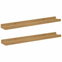Wandplank met plank 2 pcs Bruin 60 x 9 x 3 cm Bewerkt hout 2
