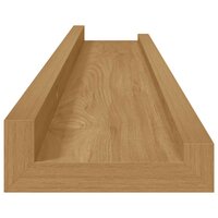 Wandplank met plank 2 pcs Bruin 60 x 9 x 3 cm Bewerkt hout 8