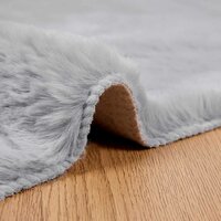 Nep Konijnenbont Tapijt Olite Grijs 120 x 120 cm Polyester 5