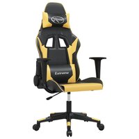 Massage gamestoel kunstleer zwart en goudkleurig 2