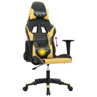 Massage gamestoel kunstleer zwart en goudkleurig 5