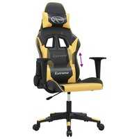 Massage gamestoel kunstleer zwart en goudkleurig 6