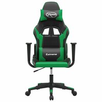 Massage gamestoel kunstleer zwart en groen 3
