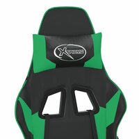 Massage gamestoel kunstleer zwart en groen 9