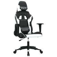 Massage gamestoel kunstleer zwart en wit 2