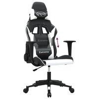 Massage gamestoel kunstleer zwart en wit 6